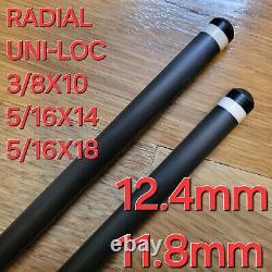 Custom Ultra Low Deflection Carbon Fiber 12.4 11.8 Pool Cue Shaft Radial Uni-Loc