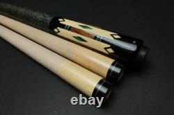 Dale Perry Custom Cue Radial Joint 2 Shafts Malachite Inlay Billiards Pool stick