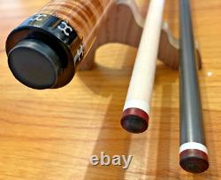 Douglas Moore Cues Custom Pool Cue, 20oz, Radial, 2 Shafts, Maple and Dyed Burl