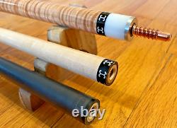 Douglas Moore Cues Custom Pool Cue, 20oz, Radial, 2 Shafts, Maple and Dyed Burl