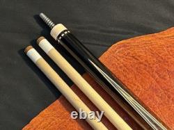 Douglas Moore Custom 8 Point Pool Cue With 2 Maple Shafts. Genuine Lizard Wrap