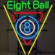 Eight 8 Ball Billiards Pool Neon Sign Light Bar Wall Deocr Artwork Gift 20x16