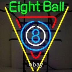 Eight 8 Ball Billiards Pool Neon Sign Light Bar Wall Deocr Artwork Gift 20x16