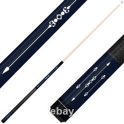 Forged Etched Series ET01 Custom Engraved Navy Pool Cue White