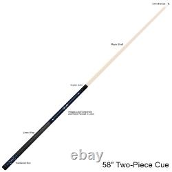 Forged Etched Series ET01 Custom Engraved Navy Pool Cue White