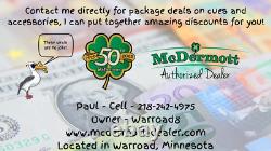 Free Layaway McDermott H850 CUSTOM Pool Cue Free Case and Shipping