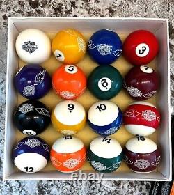 Genuine Harley Davidson Custom Billiard Pool Ball Set Roadhouse Collection