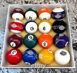 Genuine Harley Davidson Custom Billiard Pool Ball Set Roadhouse Collection