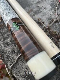 Giuli Dollar Sign Custom pool cue stick, Unique Ringwork, 3/8 X 10 Pin. 1 Shaft