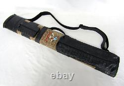 Giuseppe 2x4 Pool Cue Case Black Brown Croc Pattern with Jacoby Custom Embroidery