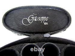 Giuseppe 2x4 Pool Cue Case Black Brown Croc Pattern with Jacoby Custom Embroidery