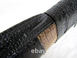 Giuseppe 2x4 Pool Cue Case Black Brown Croc Pattern with Jacoby Custom Embroidery