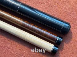 Gold Rush Custom Pool Cue by Kevin McClain With2 Shafts. Leather Wrap