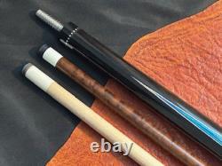 Gold Rush Custom Pool Cue by Kevin McClain With2 Shafts. Leather Wrap