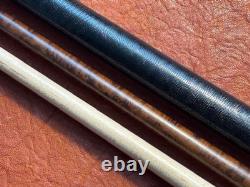 Gold Rush Custom Pool Cue by Kevin McClain With2 Shafts. Leather Wrap