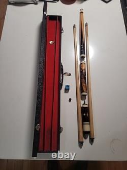 Golden Shark Custom Pool Cue Stick 24oz 49 Or 57 5pcs & Case See Description