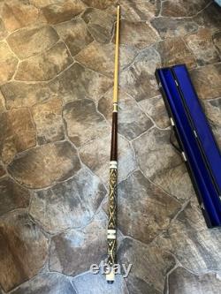 Golden Shark Vintage Custom Pool Cue With Case