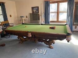 Golden West Billiards Oak Victorian Vintage Custom-Made Slate Pool Table