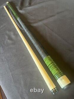 Green Stained Curly Maple Carl Giuli Custom Pool Cue, Brand New. 3/8 X 10 Pin