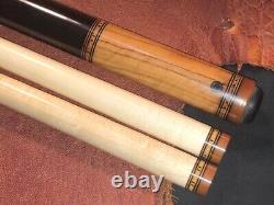 Guerra Custom Pool Cue With 2 Maple Shafts. Wrap-less cue. Olivewood/Ebony
