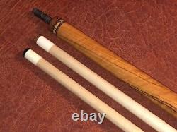 Guerra Custom Pool Cue With 2 Maple Shafts. Wrap-less cue. Olivewood/Ebony