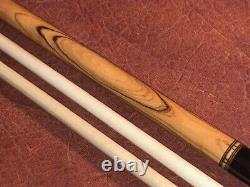 Guerra Custom Pool Cue With 2 Maple Shafts. Wrap-less cue. Olivewood/Ebony