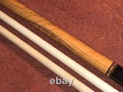 Guerra Custom Pool Cue With 2 Maple Shafts. Wrap-less cue. Olivewood/Ebony