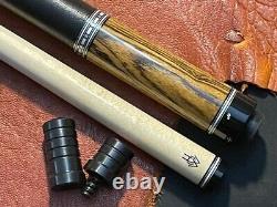 HOW ZR Bocote Pool Cue With One Shaft. Linen Wrapped Cue