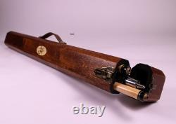 Handmade hardwood tube-style pool cue cases with inlay (customization available)