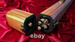 Handmade hardwood tube-style pool cue cases with inlay (customization available)