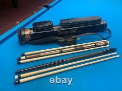 High End Custom Mike Bender Box Pool Cue Set with Jump Break cue, Whitten Case