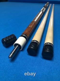 High End Custom Mike Bender Box Pool Cue Set with Jump Break cue, Whitten Case