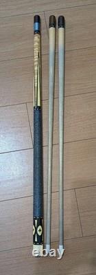 Hubler Custom Queue Pool Cue Ebony Inlay 4-Sword Design No Warping Used