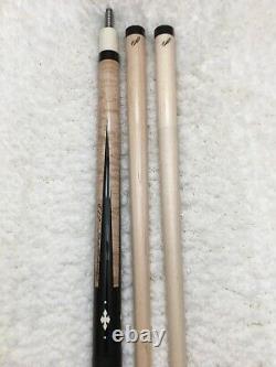 IN STOCK, Jerry Olivier Custom Ebony & Iv@ry Pool Cue with2 Shafts, FREE HARD CASE