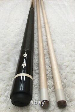 IN STOCK, Jerry Olivier Custom Ebony & Iv@ry Pool Cue with2 Shafts, FREE HARD CASE
