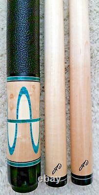 IN STOCK, Jerry Olivier Custom Pool Cue with2 Shafts Island BreezeFREE HARD CASE