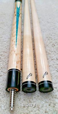 IN STOCK, Jerry Olivier Custom Pool Cue with2 Shafts Island BreezeFREE HARD CASE