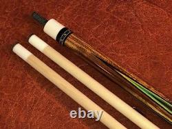 J Michael Durbin Custom Pool Cue With 2 Maple Shafts. Leather Wrap