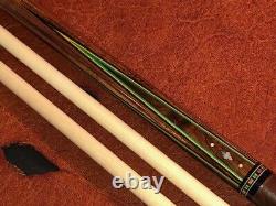 J Michael Durbin Custom Pool Cue With 2 Maple Shafts. Leather Wrap