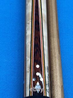JACOBY CUSTOM POOL CUE 11.75MM 29KW SHAFT LEATHER WRAP RADIAL mother of pearl