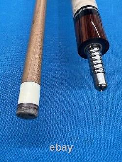 JACOBY CUSTOM POOL CUE 11.75MM 29KW SHAFT LEATHER WRAP RADIAL mother of pearl