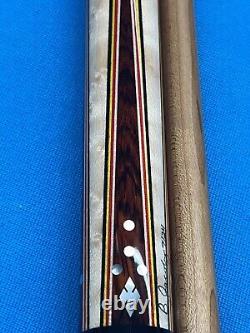 JACOBY CUSTOM POOL CUE 11.75MM 29KW SHAFT LEATHER WRAP RADIAL mother of pearl