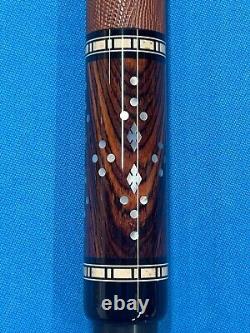 JACOBY CUSTOM POOL CUE 11.75MM 29KW SHAFT LEATHER WRAP RADIAL mother of pearl