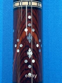 JACOBY CUSTOM POOL CUE 11.75MM 29KW SHAFT LEATHER WRAP RADIAL mother of pearl
