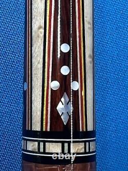 JACOBY CUSTOM POOL CUE 11.75MM 29KW SHAFT LEATHER WRAP RADIAL mother of pearl