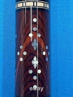 JACOBY CUSTOM POOL CUE 11.75MM 29KW SHAFT LEATHER WRAP RADIAL mother of pearl