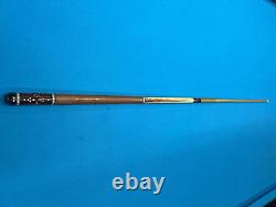 JACOBY CUSTOM POOL CUE 11.75MM 29KW SHAFT LEATHER WRAP RADIAL mother of pearl