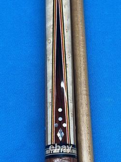 JACOBY CUSTOM POOL CUE 11.75MM 29KW SHAFT LEATHER WRAP RADIAL mother of pearl