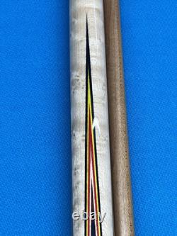 JACOBY CUSTOM POOL CUE 11.75MM 29KW SHAFT LEATHER WRAP RADIAL mother of pearl