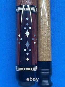 JACOBY CUSTOM POOL CUE 12.3MM 29KW SHAFT LEATHER WRAP RADIAL mother of pearl